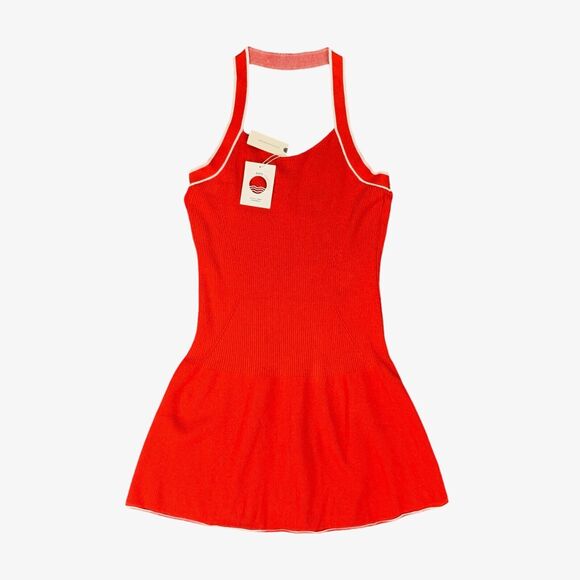 Anthropologie Dresses & Skirts - Daily Practice Dress Womens XL Red White Full Speed Halter Mini Anthropologie